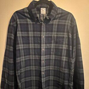 Brooks Brothers Soft Flannel Men's Regent Fit Button-Down Shirt – Blue, Size L